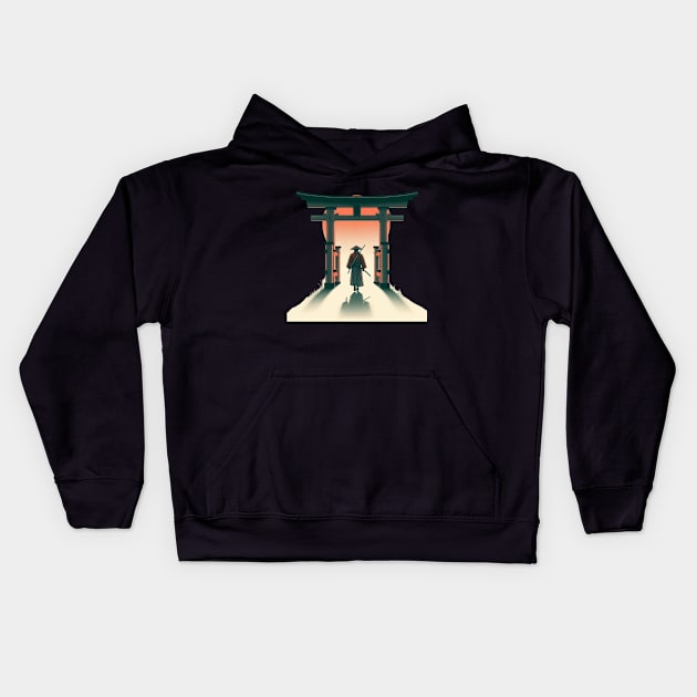 Torii Gate and Samurai Kids Hoodie by AnimeVision